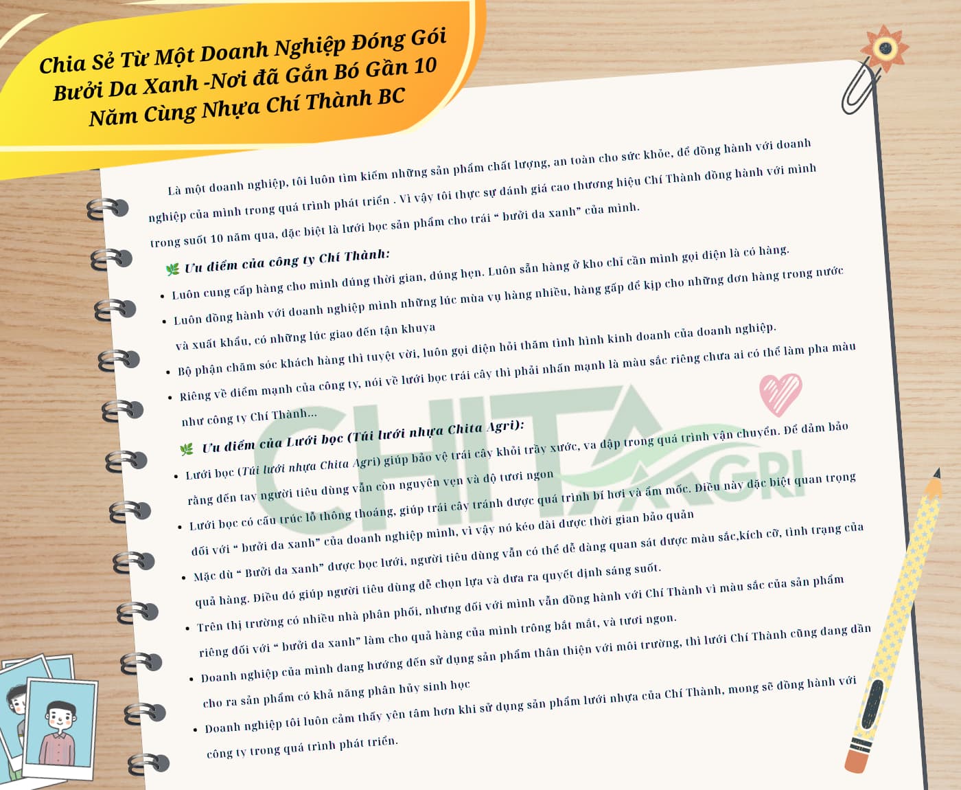 Chia Sẻ Từ Một Doanh Nghiệp Đóng Gói Bưởi Da Xanh – Nơi Đã Gắn Bó Gần 10 Năm Cùng Nhựa Chí Thành BC