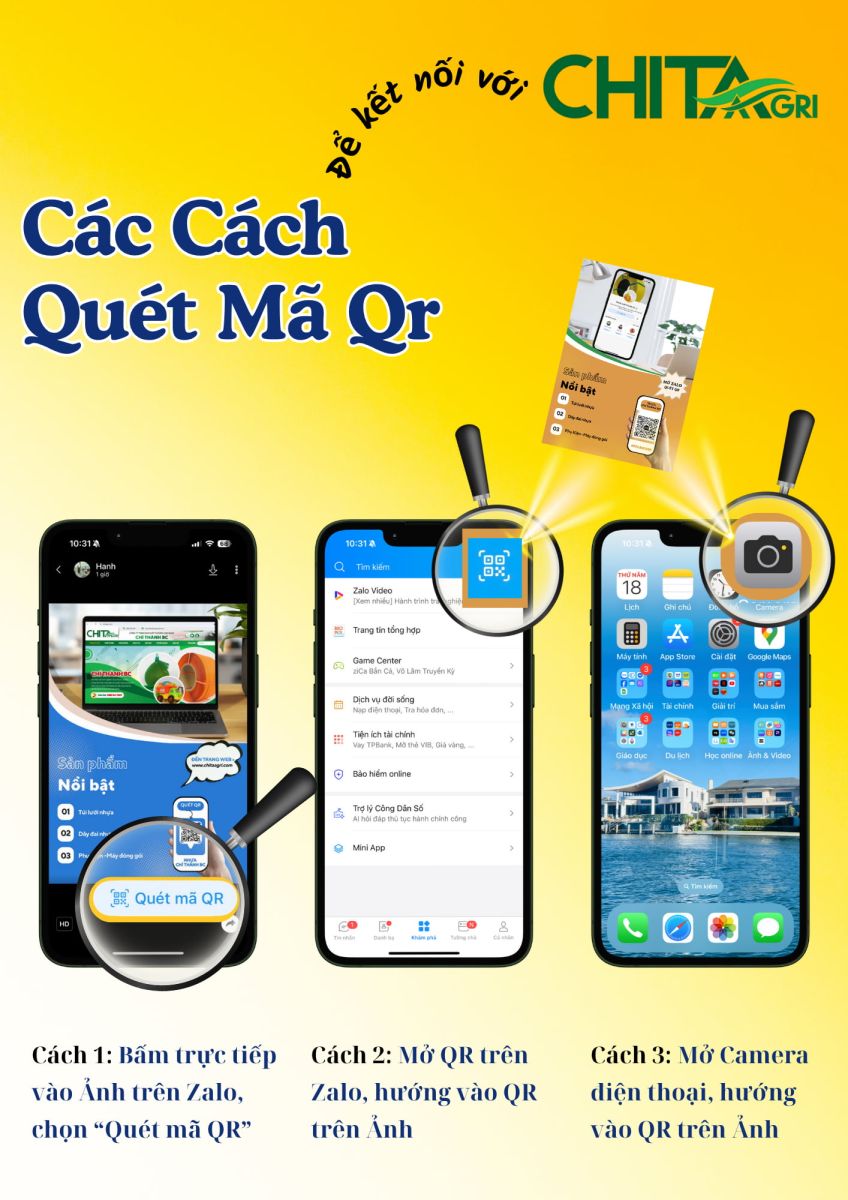 Hướng dẫn Quét QR để kết nối với Công Ty Nhựa Chí Thành BC
