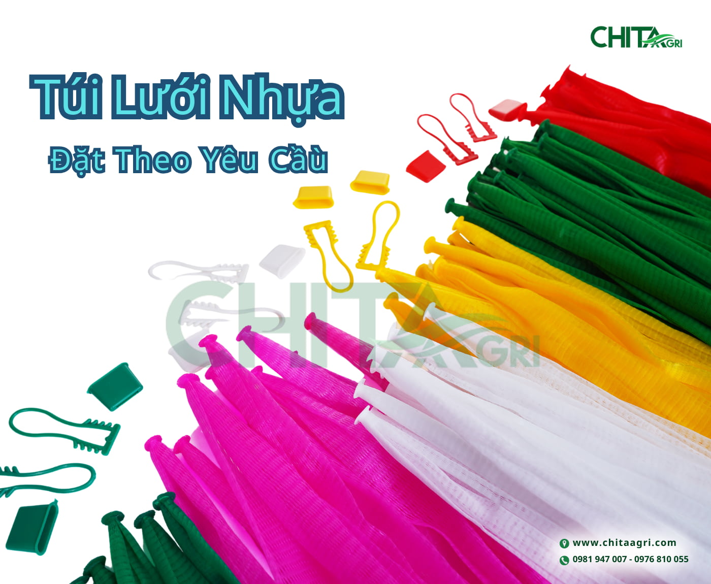 Chita Agri nhận đặt túi lưới nhựa theo yêu cầu phục vụ đóng gói nông sản, thực phẩm và nhiều nhóm hàng hóa khác.