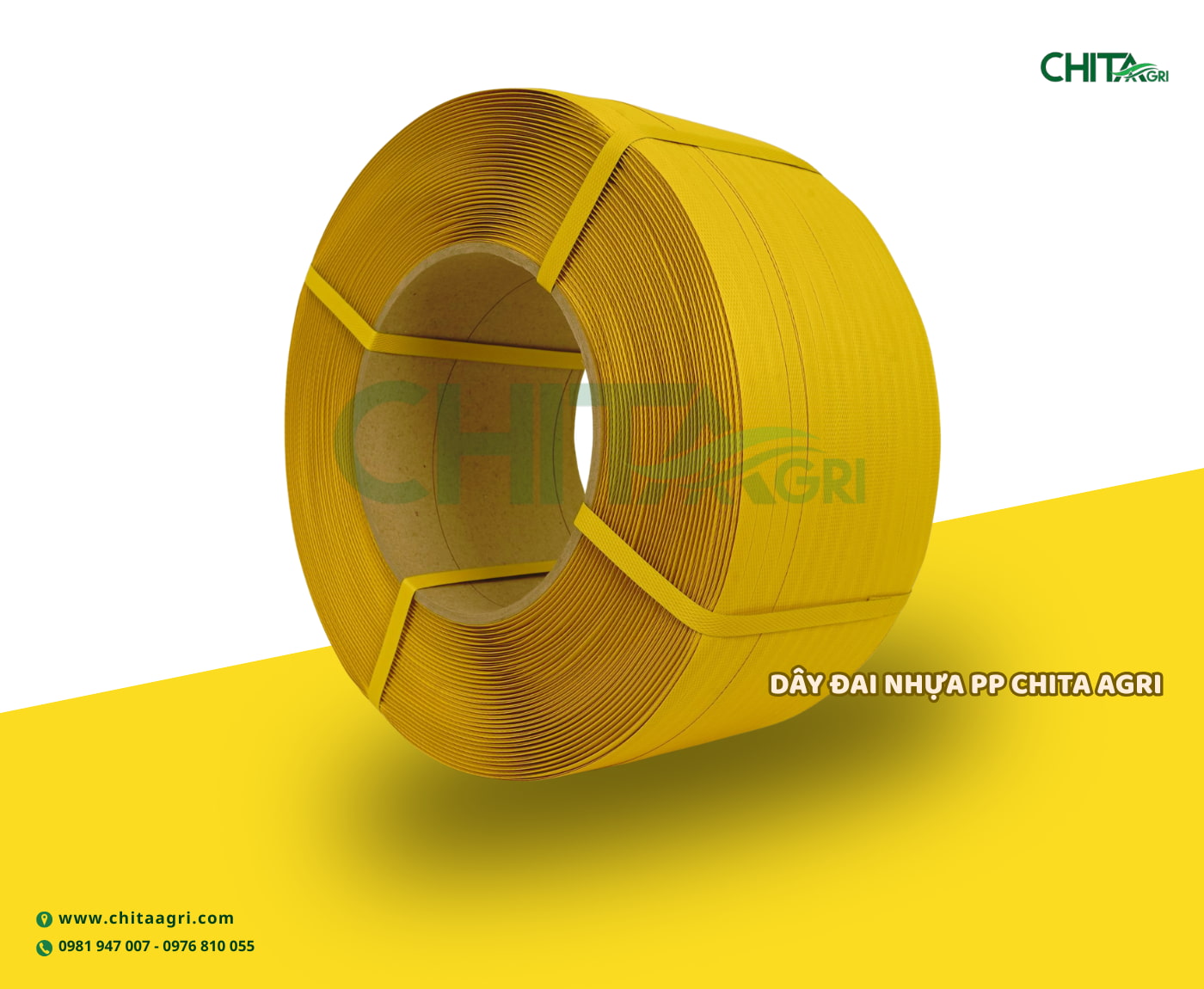 Dây đai PP vàng là loại dây đai nhựa được sản xuất từ hạt nhựa Polypropylene (PP), có màu vàng đặc trưng và được sử dụng để siết, cố định hoặc bó hàng hóa.