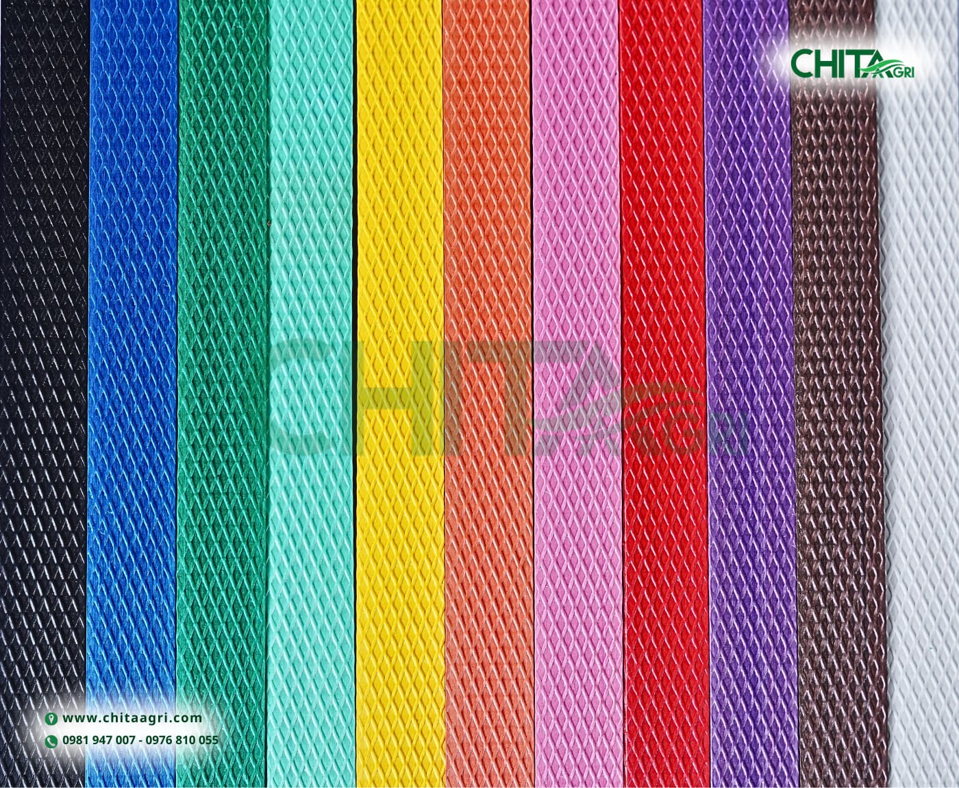 Dây đai nhựa Chita Agri có màu sắc rõ ràng, hỗ trợ phân loại lô hàng và quản lý kho bãi hiệu quả. 