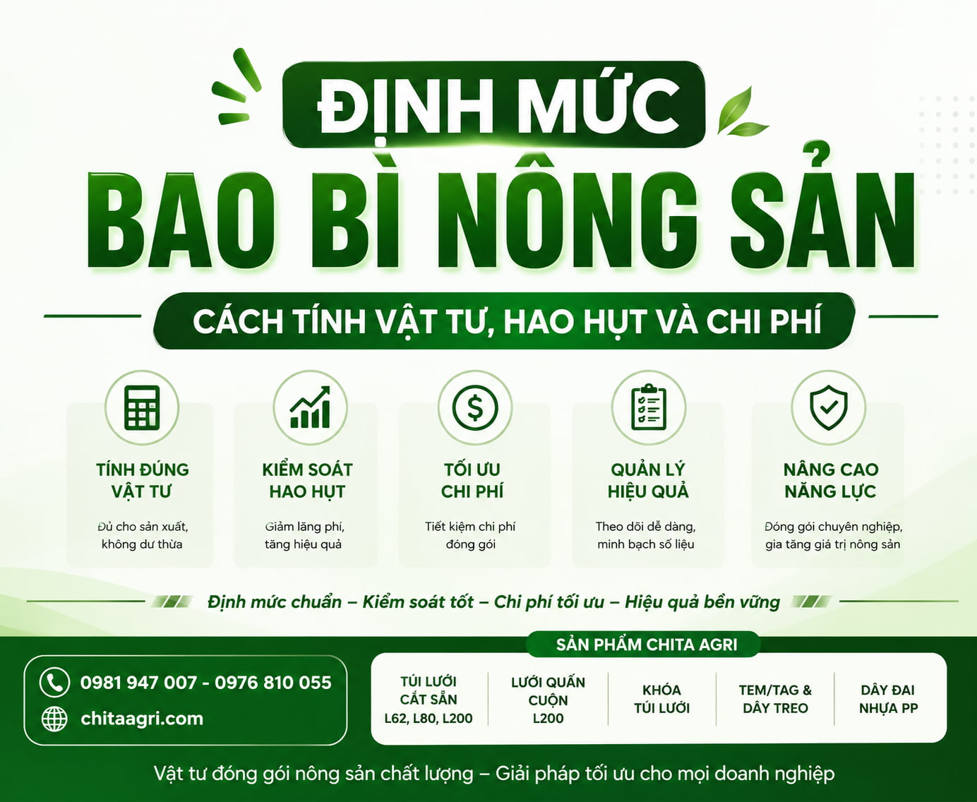 Định Mức Bao Bì Nông Sản: Cách Tính Vật Tư, Hao Hụt Và Chi Phí - Chita Agri
