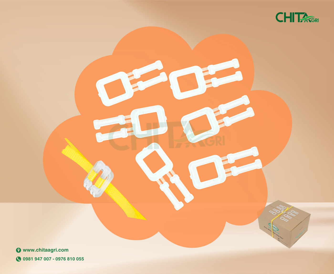 Bọ nhựa siết dây đai Chita Agri giúp cố định dây đai chắc chắn, giữ kiện hàng ổn định trong suốt quá trình vận chuyển.