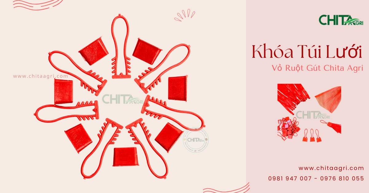 Khóa túi lưới (vỏ ruột gút) Chita Agri – Đa dạng màu sắc, đồng bộ với túi lưới giúp hàng hóa nổi bật siêu thị