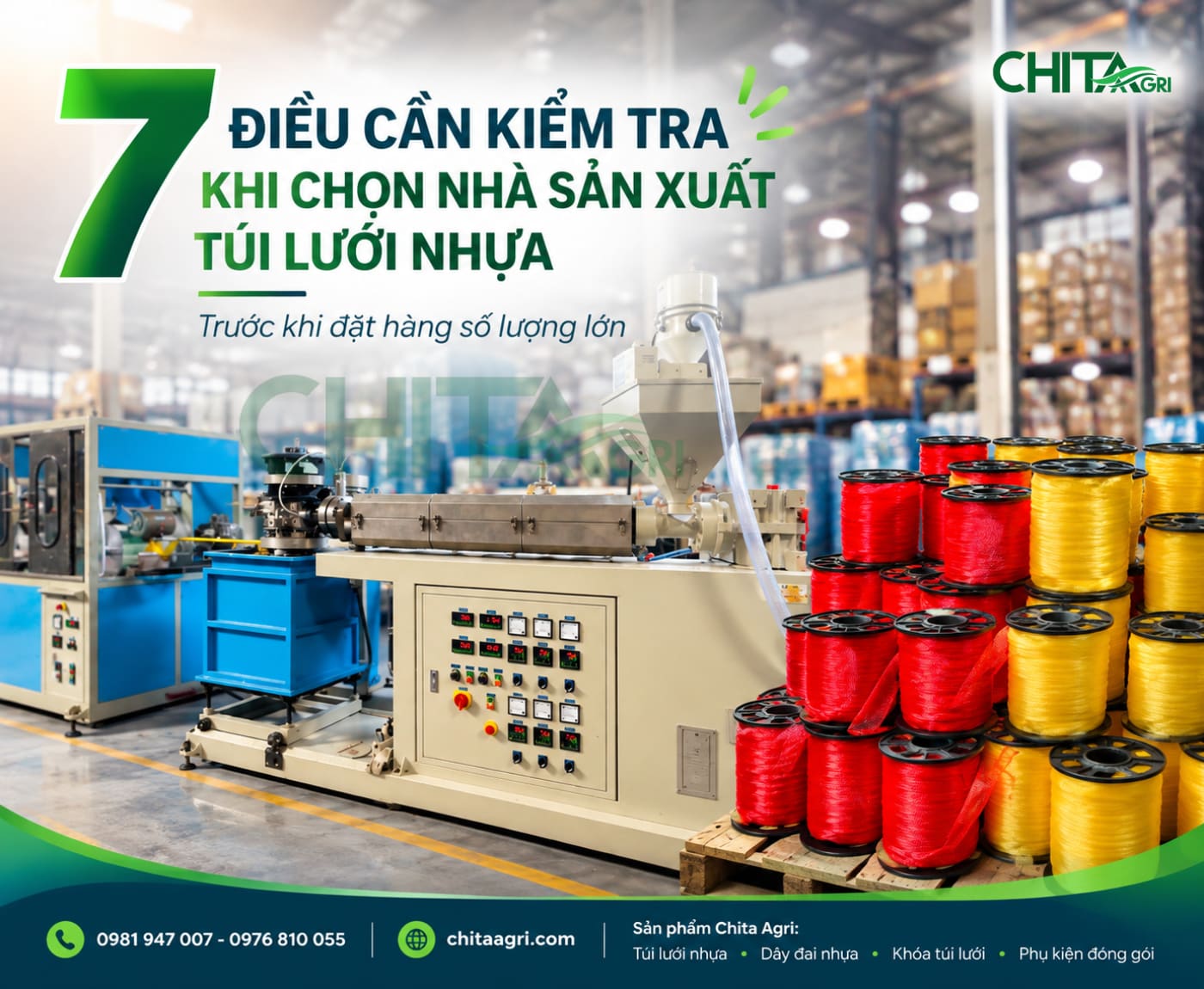 Chita Agri là thương hiệu sản phẩm bao bì nông nghiệp của Nhựa Chí Thành BC, tập trung vào dây đai nhựa và túi lưới nhựa chất lượng.