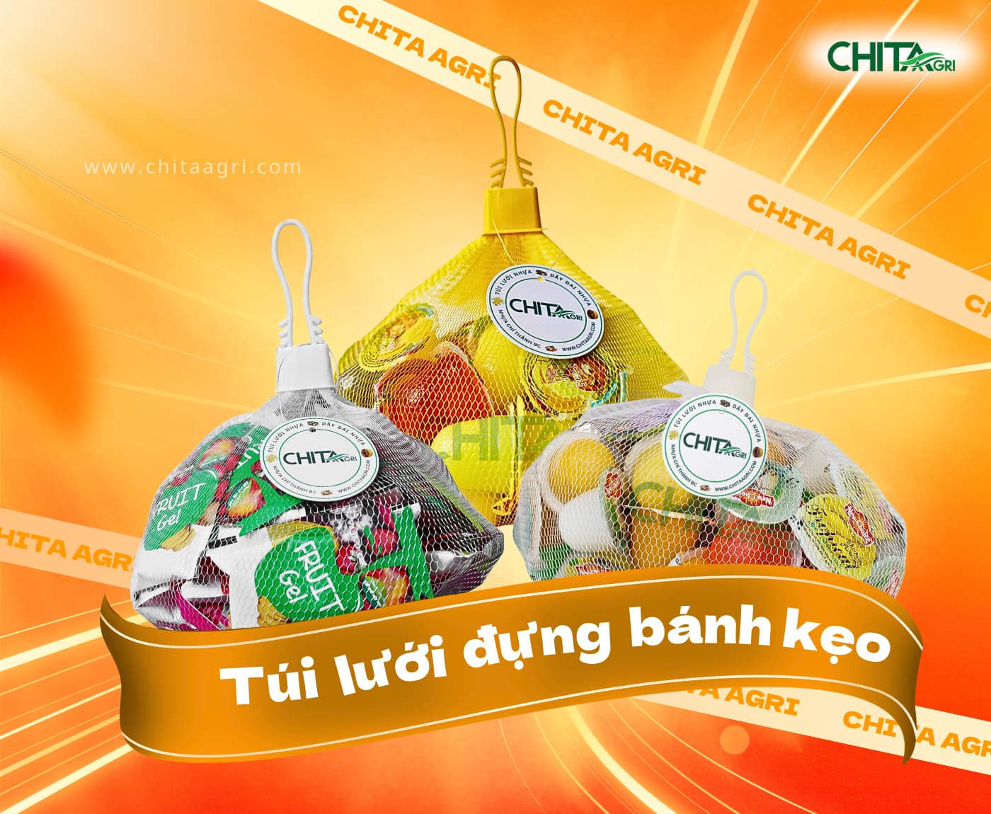 Túi lưới nhựa Chita Agri ngày càng được ứng dụng rộng rãi trong đóng gói bánh kẹo nhờ tính thẩm mỹ, linh hoạt và phù hợp nhiều mô hình kinh doanh.