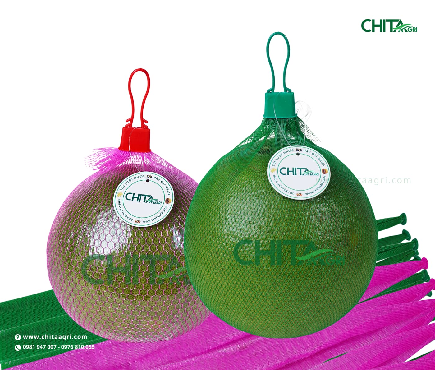 Chọn đúng màu túi lưới giúp trưng bày đẹp hơn, phân loại rõ ràng và tăng giá trị cảm nhận của bưởi trong mùa cao điểm - Nhựa Chí Thành BC