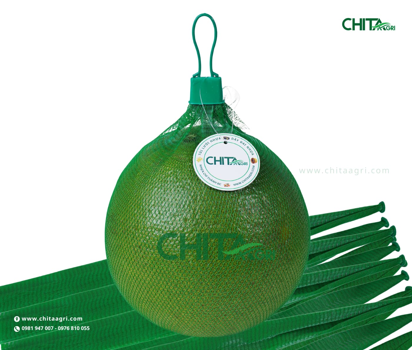 Túi lưới đóng bưởi Chita Agri giúp hàng hóa nổi bật hơn khi trưng bày, tăng tính đồng đều, gọn gàng và chuyên nghiệp tại điểm bán.
