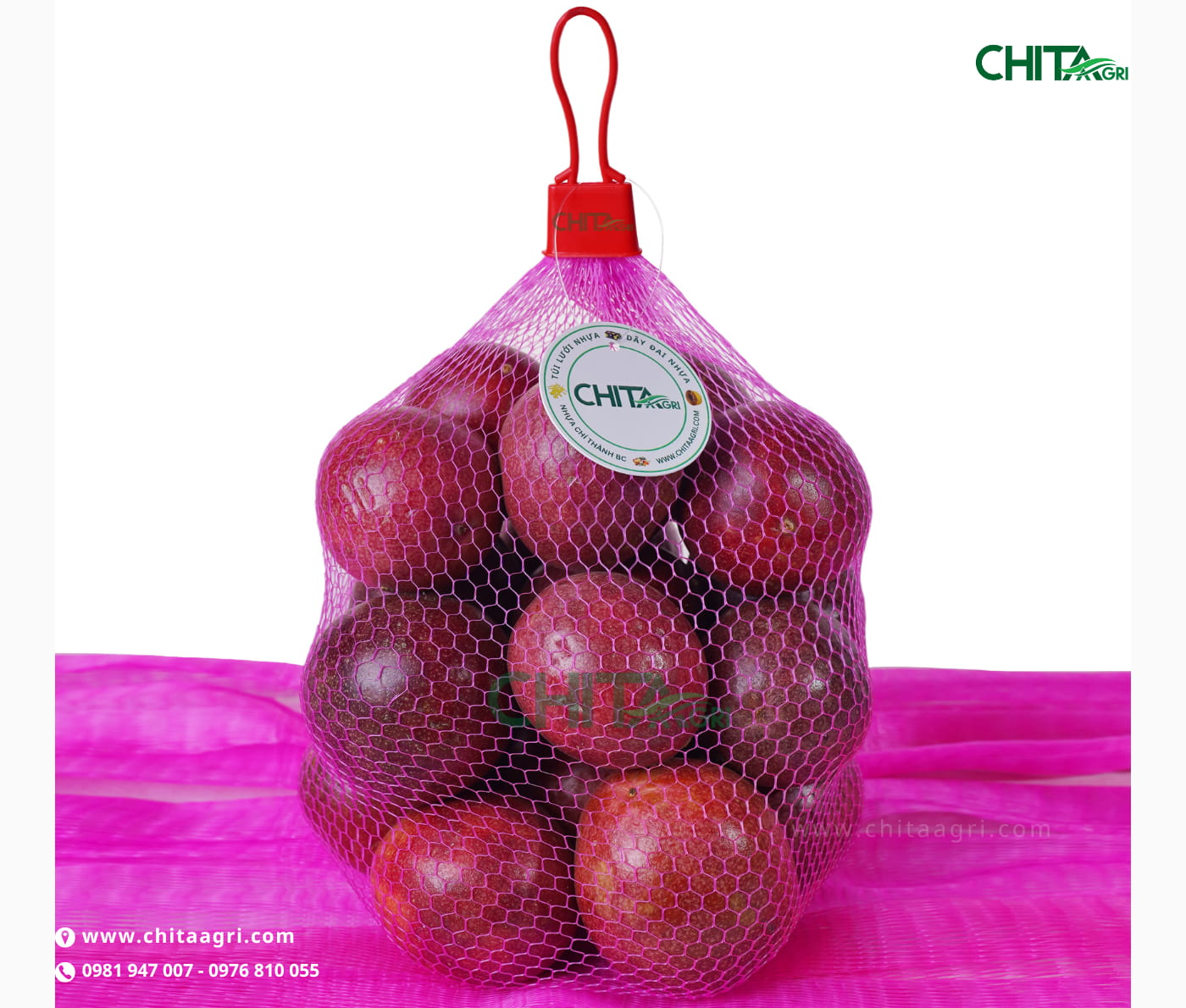 Túi lưới đựng chanh dây Chita Agri từ Nhựa Chí Thành BC