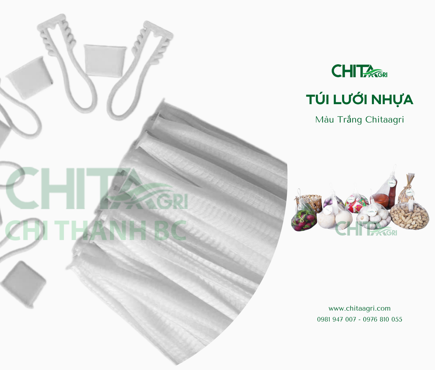 Túi lưới nhựa Chita Agri được thiết kế thông thoáng, giúp hàng hóa “thở” tốt, hạn chế ẩm và giữ độ tươi trong suốt quá trình lưu kho, vận chuyển, bảo quản và bán lẻ.