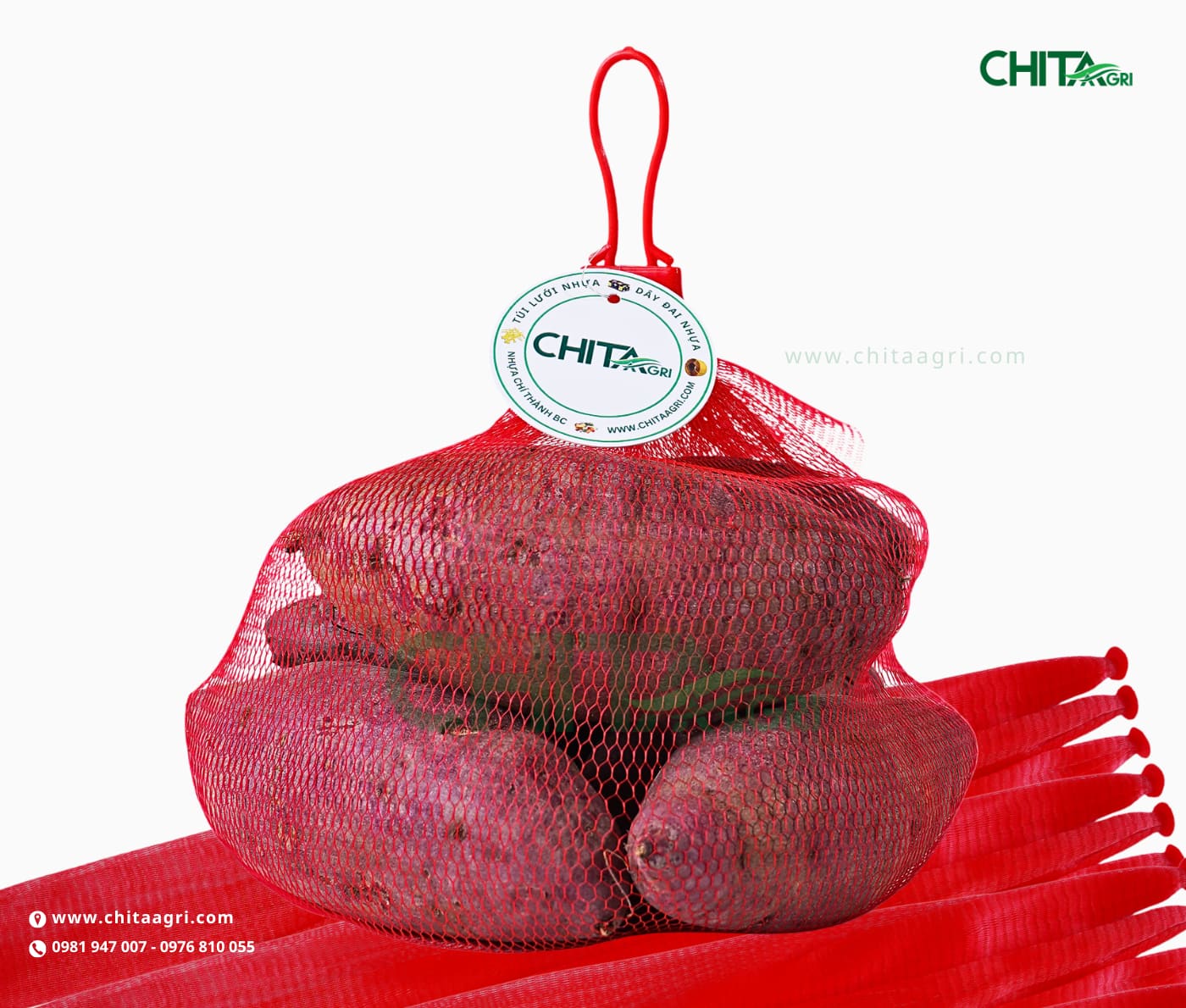 Túi lưới nhựa Chita Agri phù hợp đóng gói sẵn hàng hóa có khối lượng cố định, giúp người mua lựa chọn nhanh và tiện lợi hơn.