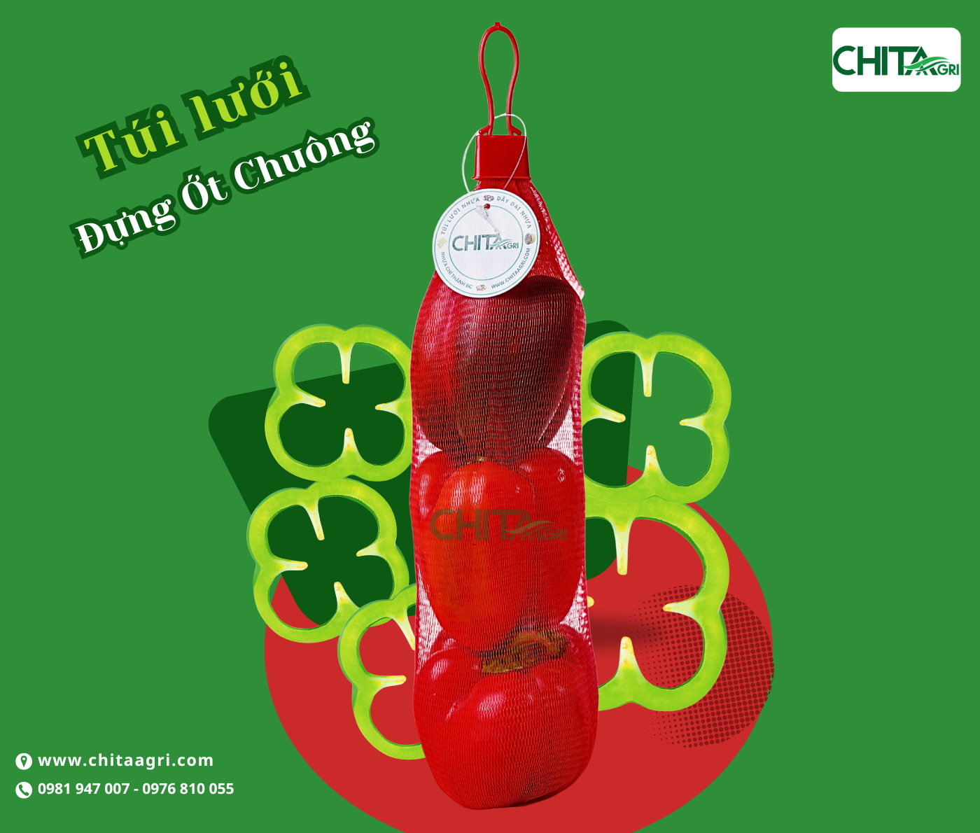 Túi lưới đựng ớt chuông Chita Agri từ Nhựa Chí Thành BC
