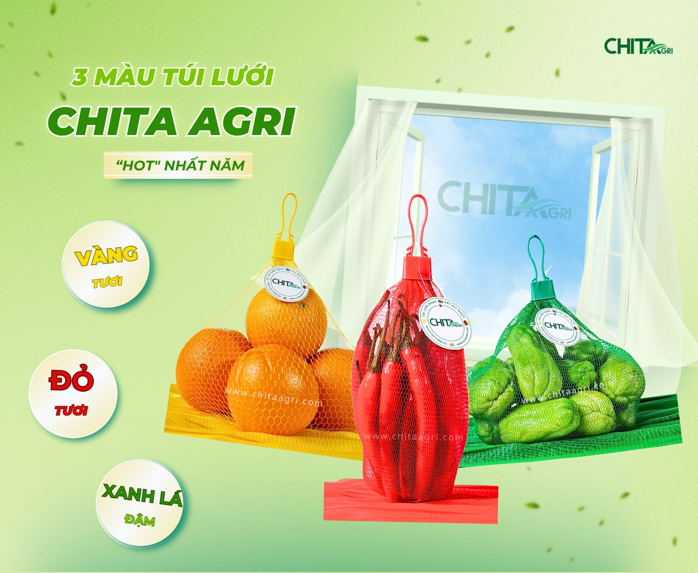 Túi lưới nhựa Chita Agri giúp hàng hóa nổi bật hơn khi trưng bày, tăng tính gọn gàng và chuyên nghiệp tại điểm bán. Thiết kế lưới ô đều giúp sản phẩm bên trong dễ quan sát, tạo cảm giác tươi ngon và tin cậy cho người mua.