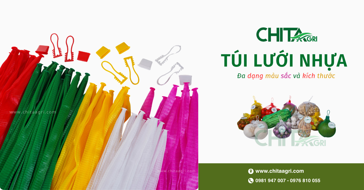 Túi lưới nhựa Chita Agri được làm từ nhựa PP nguyên sinh, có độ dẻo dai cao và chịu lực ổn định, giữ form tốt và sử dụng bền bỉ.